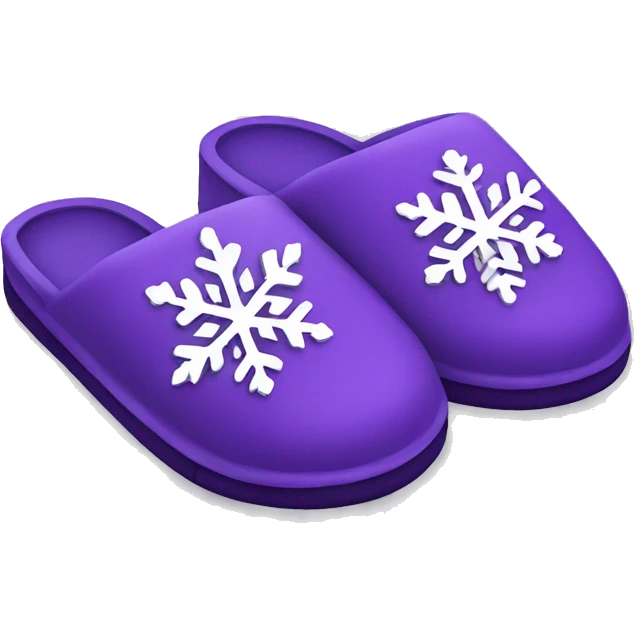 Purple slippers with snowflake emoji