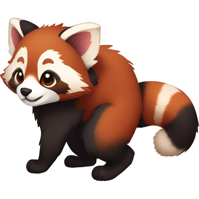 Anthro, Red Panda, Transformice-style, full body emoji