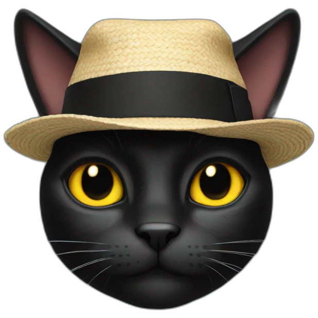 black cat in the beani hat emoji