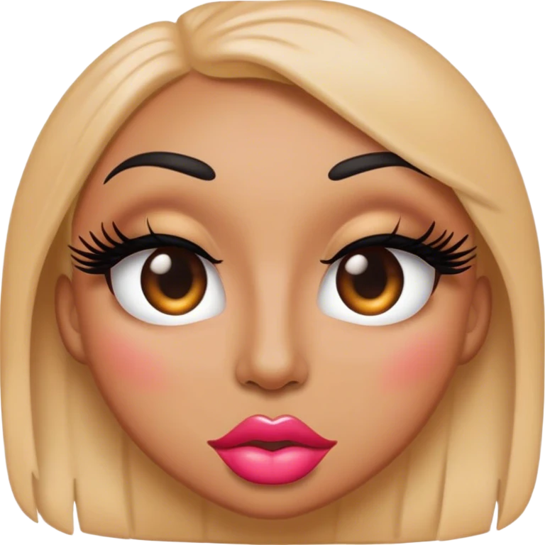 emoji with big lips and make up and eyelashes emoji