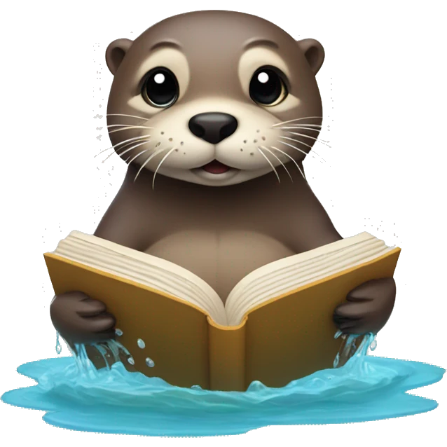 otter in water reading a book emoji