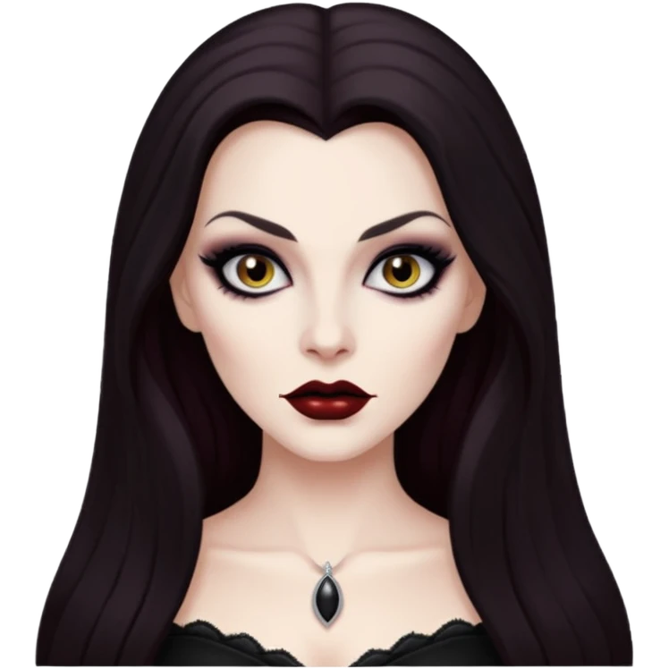 Vampira with long dark brown hair emoji