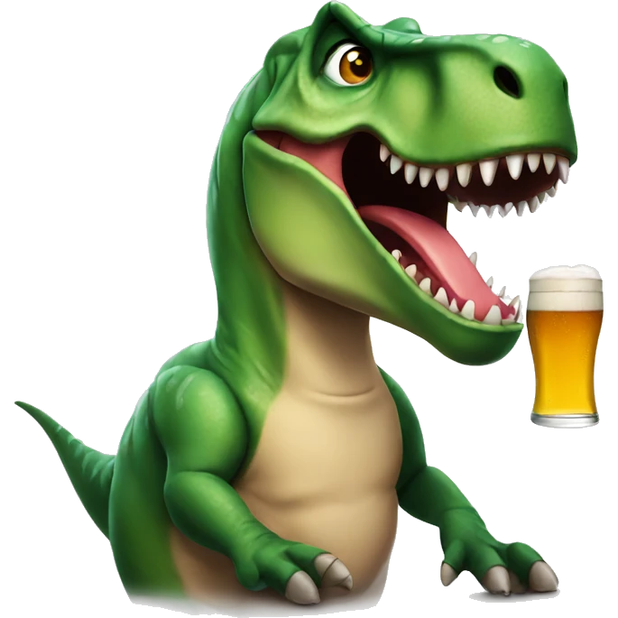 T-Rex drinking beer emoji
