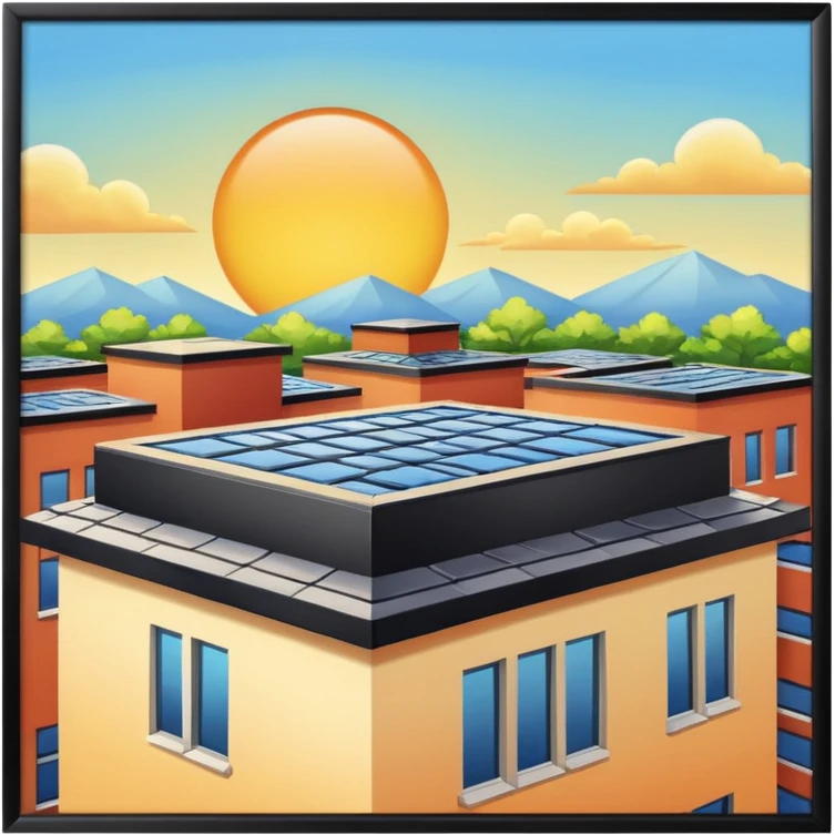 Beautiful School rooftop scenery  emoji