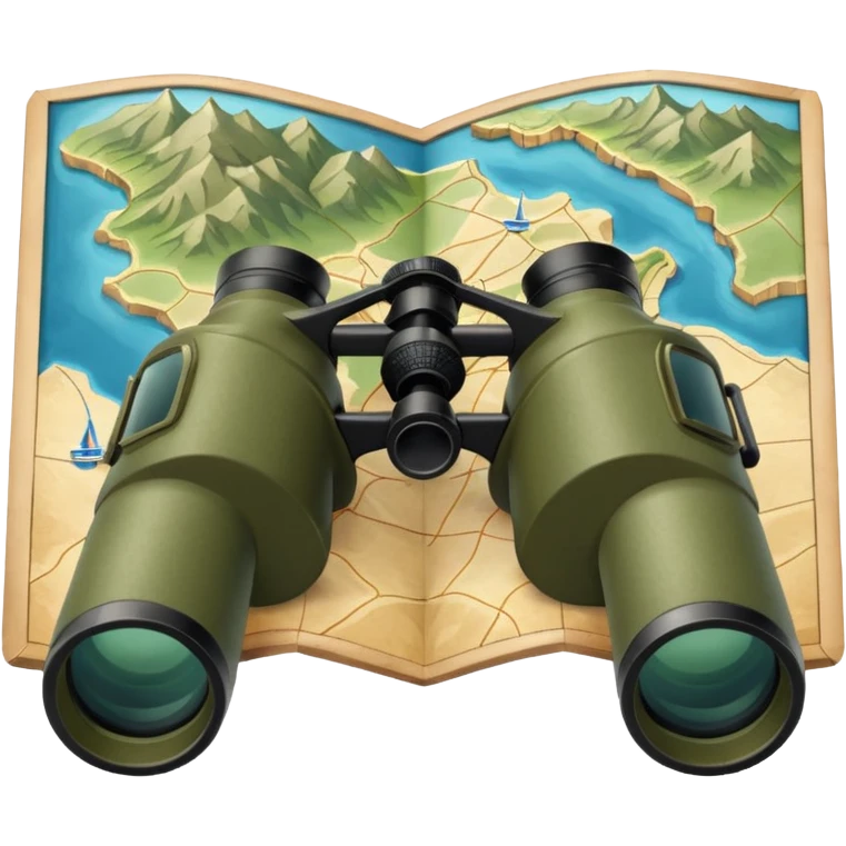 military map with binoculars emoji
