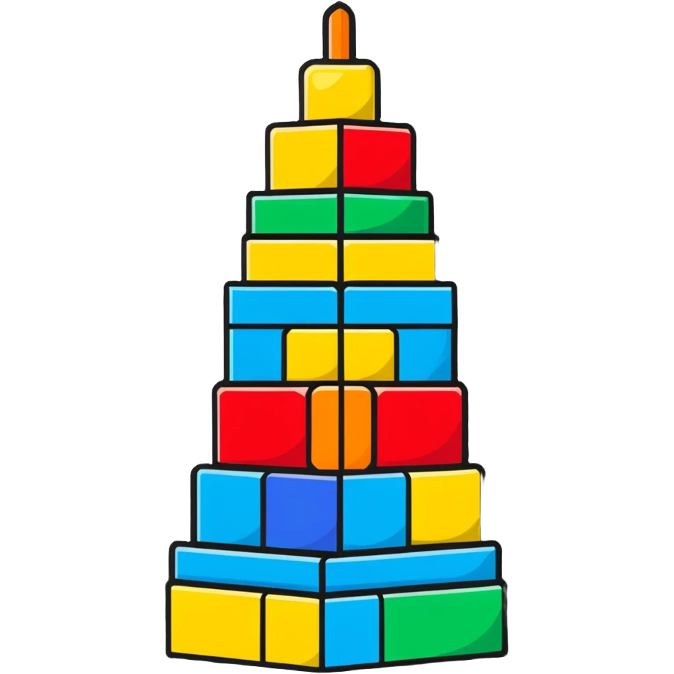 stacked toy blocks tower emoji