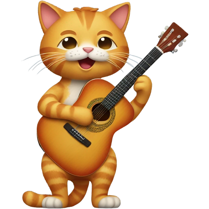 Ginger cat with guitar  emoji