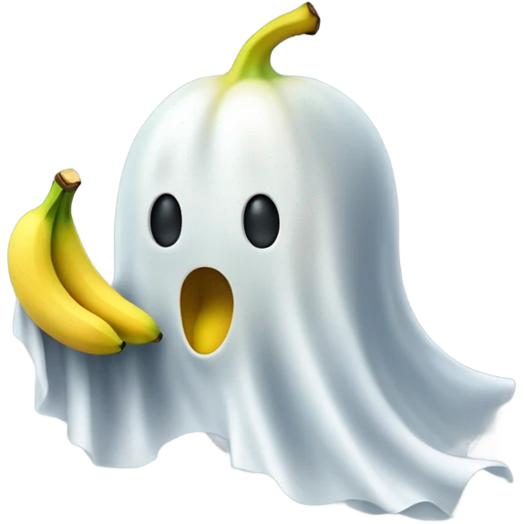 Ghost eating a banana emoji