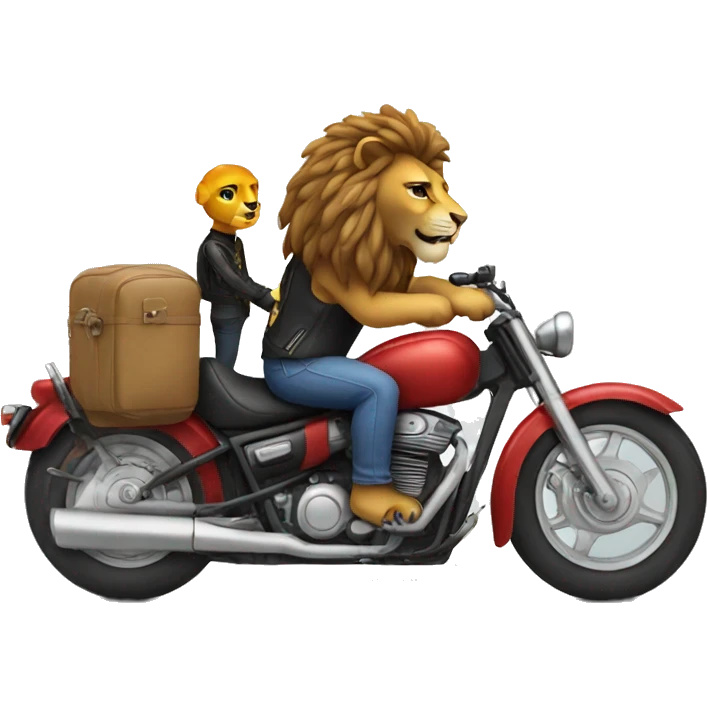 Lion riding a motorcycle  emoji