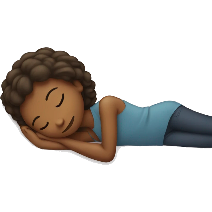 Girl laying down in bed sleeping  emoji