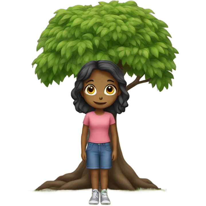 girl with tree emoji