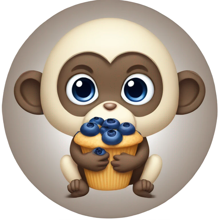 baby monkey holding a blueberry muffin emoji
