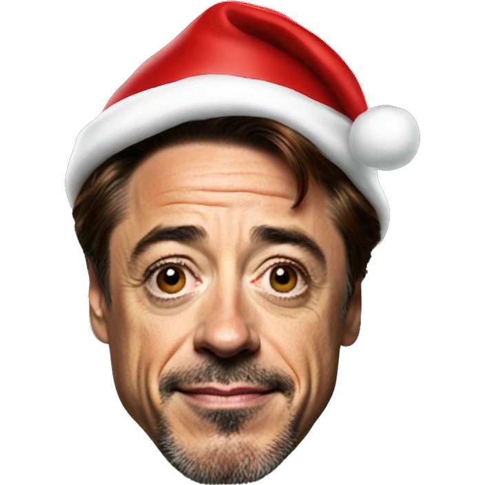 Robert Downey Jr. with santa hat emoji