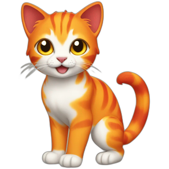 Flame-tailed cat emoji