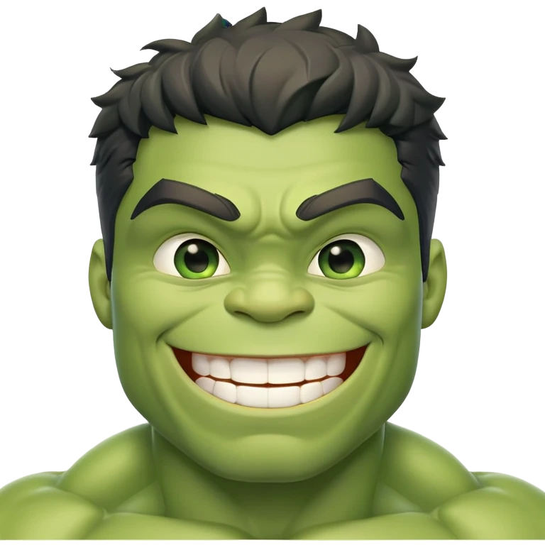 friendly smiling hulk superhero for kids emoji