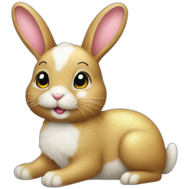 rabbit with glitter emoji