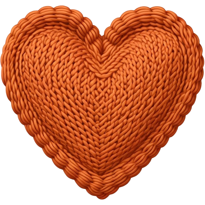 Knitted terracotta heart emoji