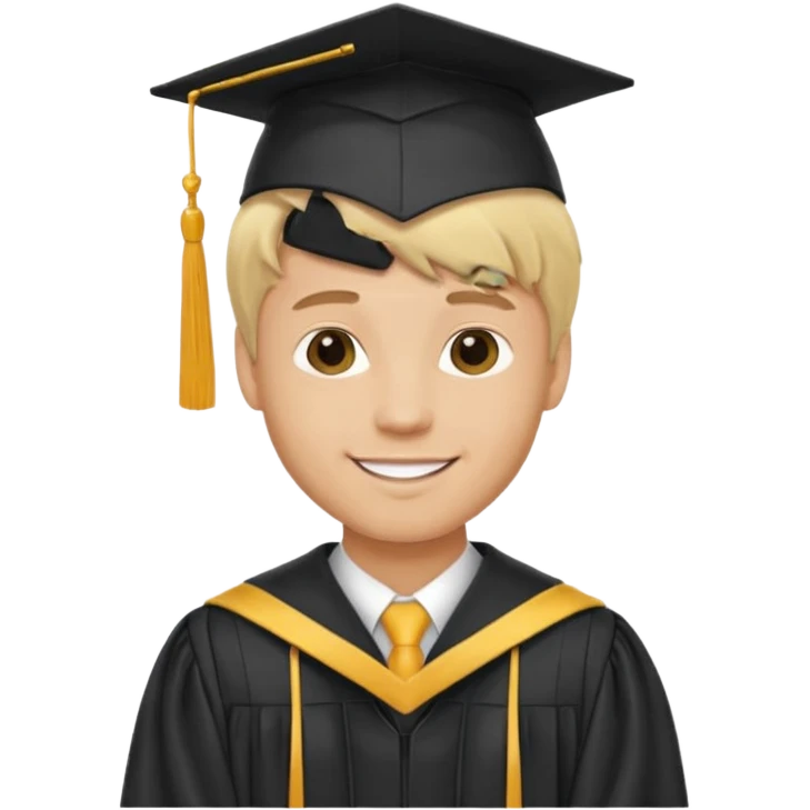light skin blonde hair man graduated emoji