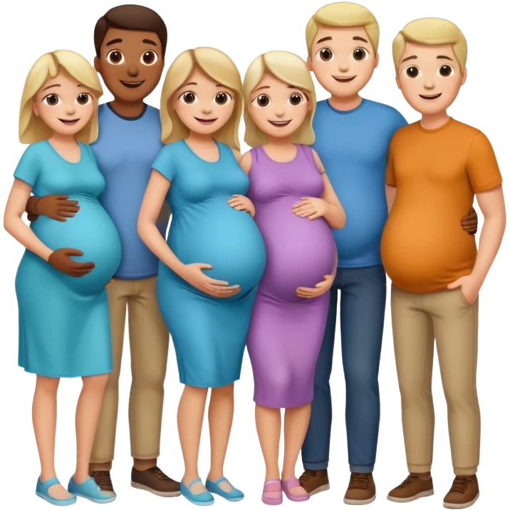 A large family grandmothers paternal aunts maternal sister great grandparents and a pregnant couple  emoji