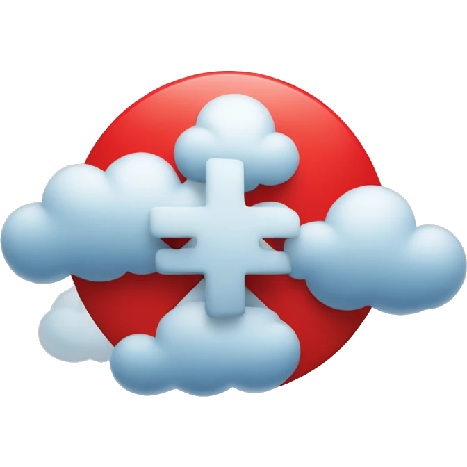 crossed out cloud, red cross on the cloud emoji