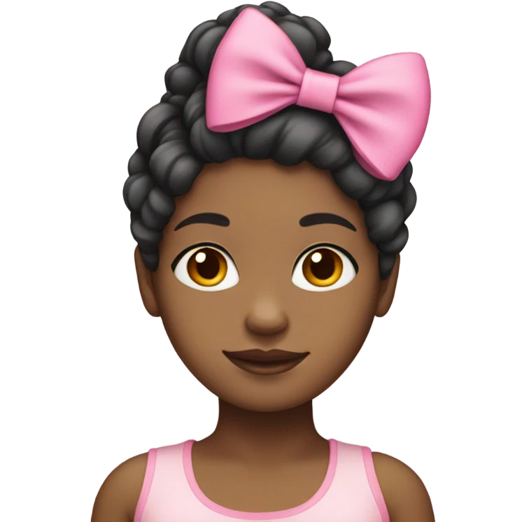 Light skin black girl with pink bow  emoji