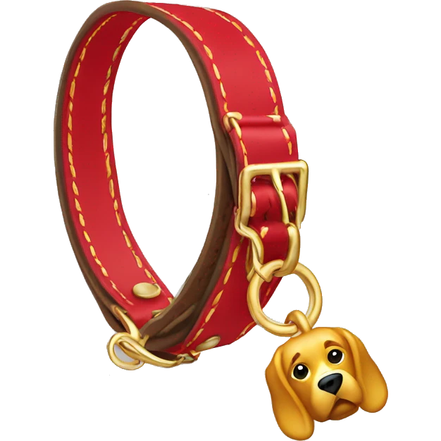 red dog collar with golden closure emoji