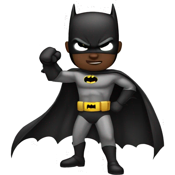African American Batman in fighting stance emoji