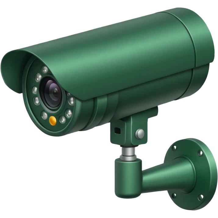 Green corporate CCTV camera facing left emoji