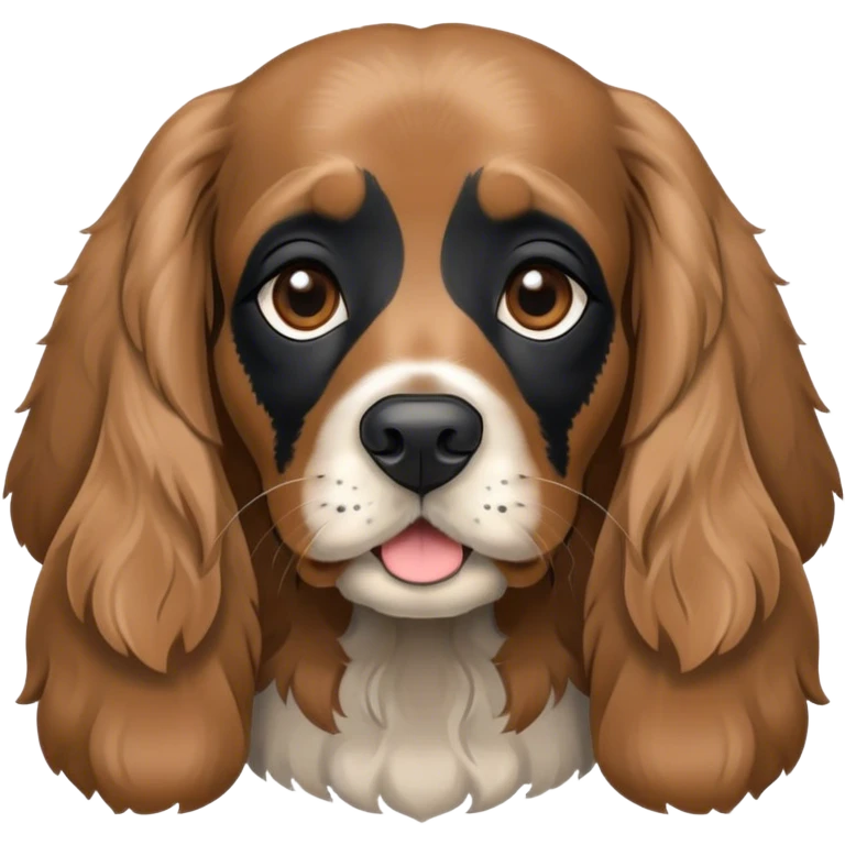 english cocker spaniel with black face but grey body emoji
