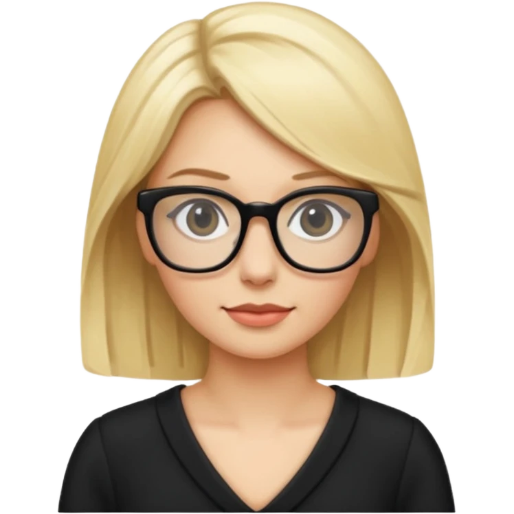 glasses blonde black dress emoji