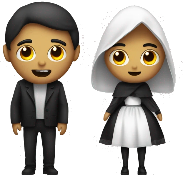 Scary Halloween costume couple  emoji