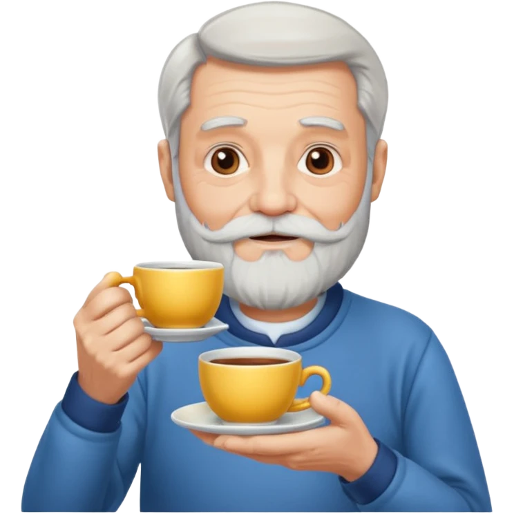 Bearded elderly with teacups emoji