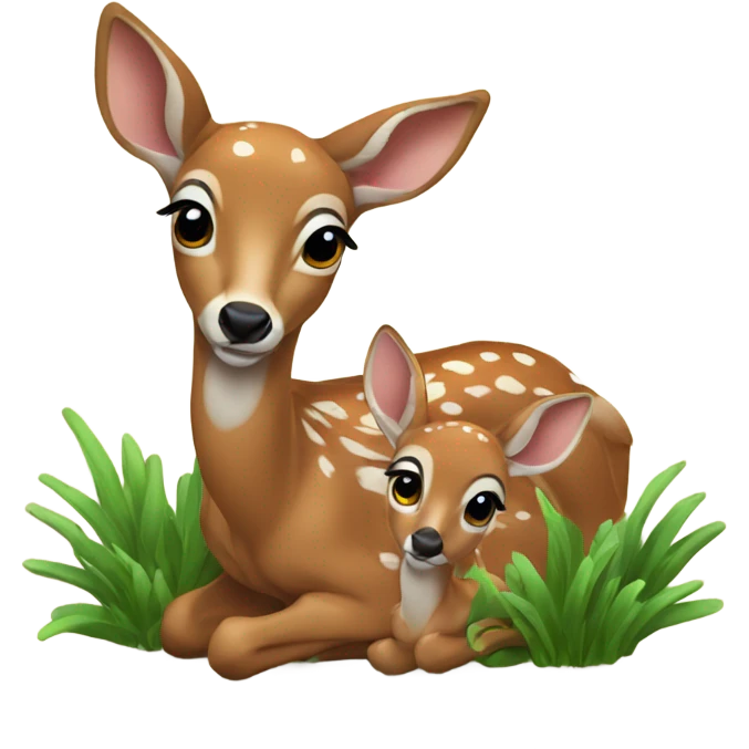 Doe with fawn emoji