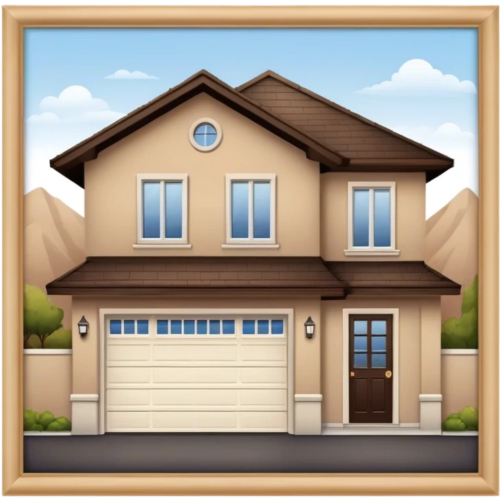 from this garage, make it a bigger house, with same style emoji