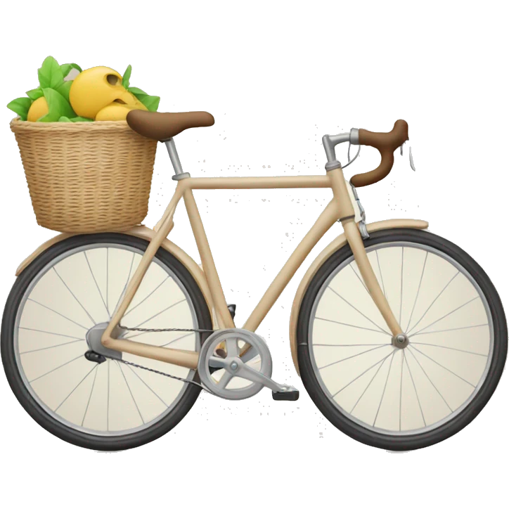 Beige bike with a basket on the front emoji