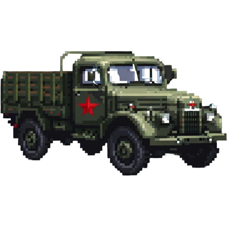 ZIL 130 truck, vintage Russian military truck emoji