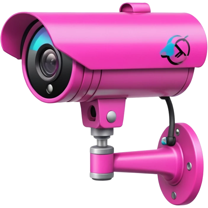 Security Camera pink with graffity emoji