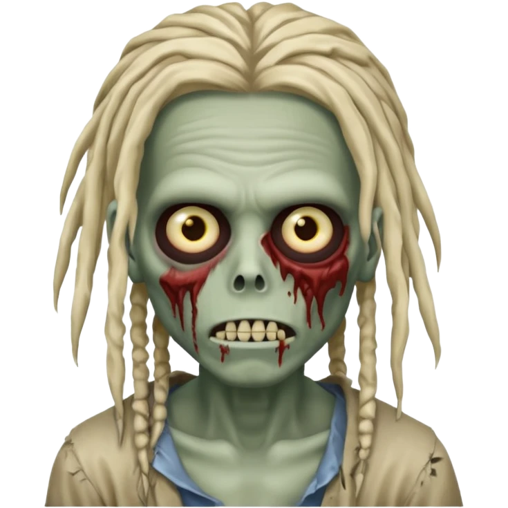 zombie boy with dreadlocks covering his face emoji