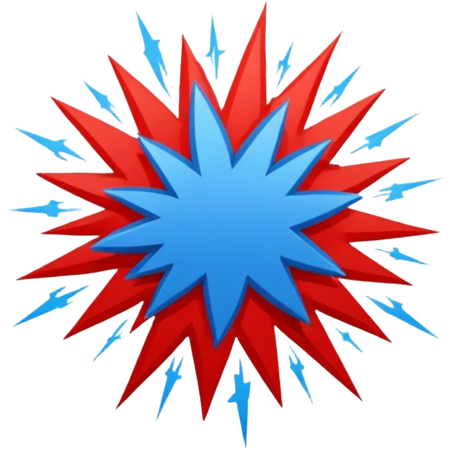  Boom signblue (#00A3E0) and red (#F9423A) emoji