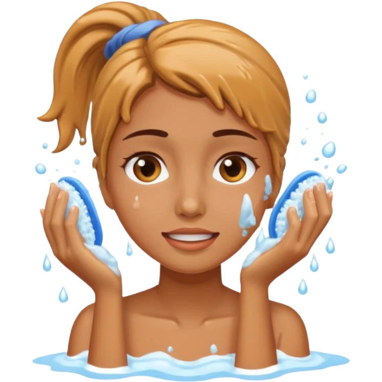 A women washing her face emoji