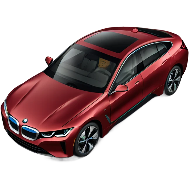 Deep red BMW i4 emoji