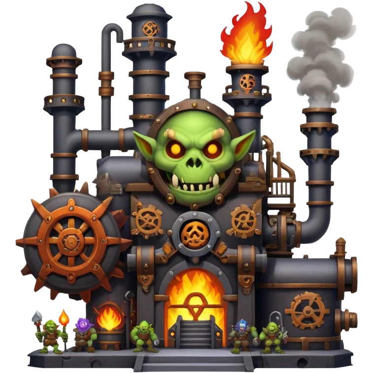 World of Warcraft industrial fantasy factory with goblins working emoji