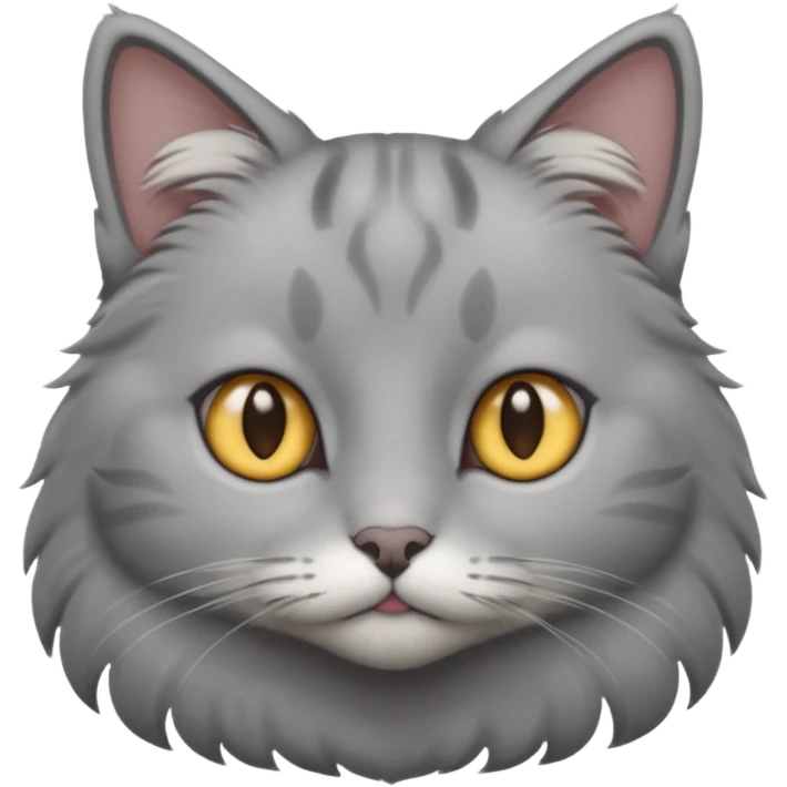 Gray cat with calm eyes. emoji