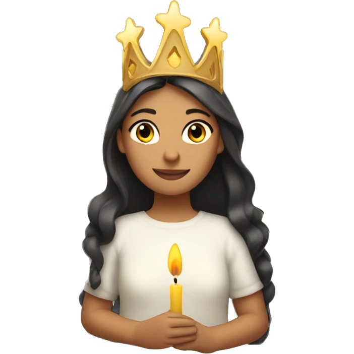lucia with candles in her lucia crown emoji