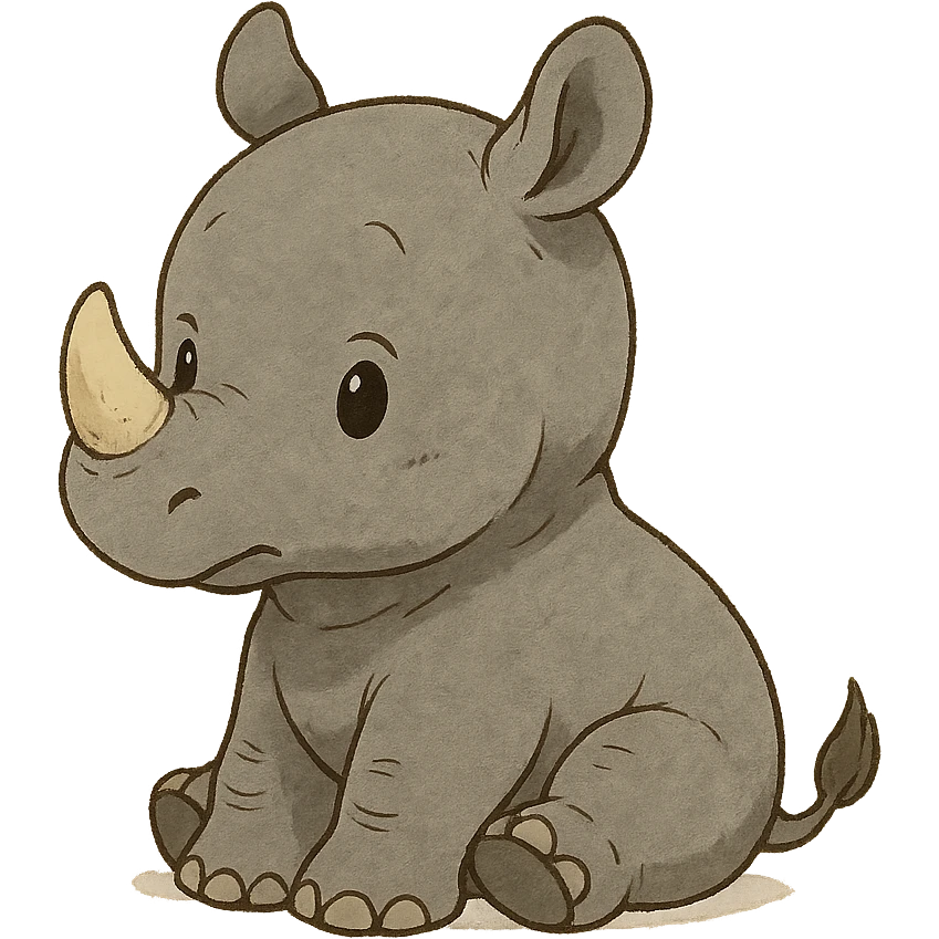 gray baby rhino emoji