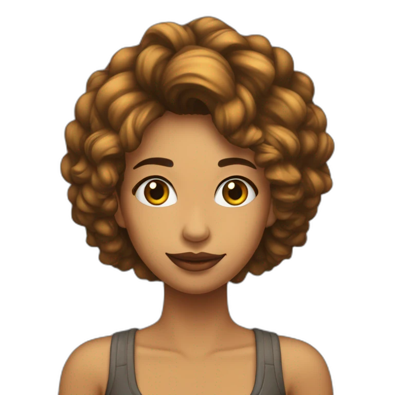 chica de pelo largo castaño con piercing en la nariz emoji
