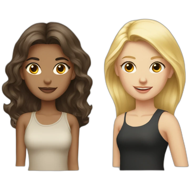 blonde girl and brunete girl emoji