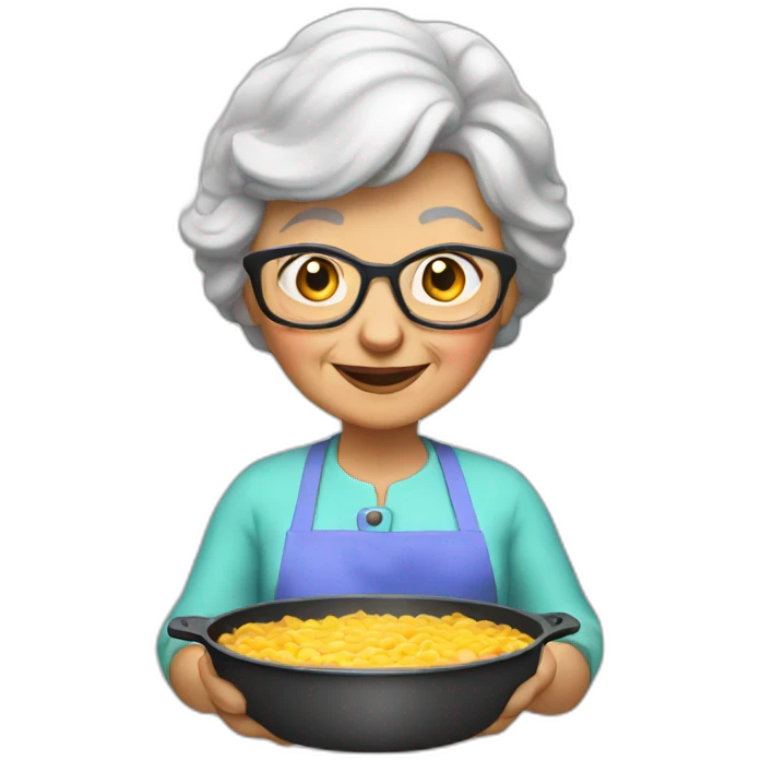 Granny coocking emoji