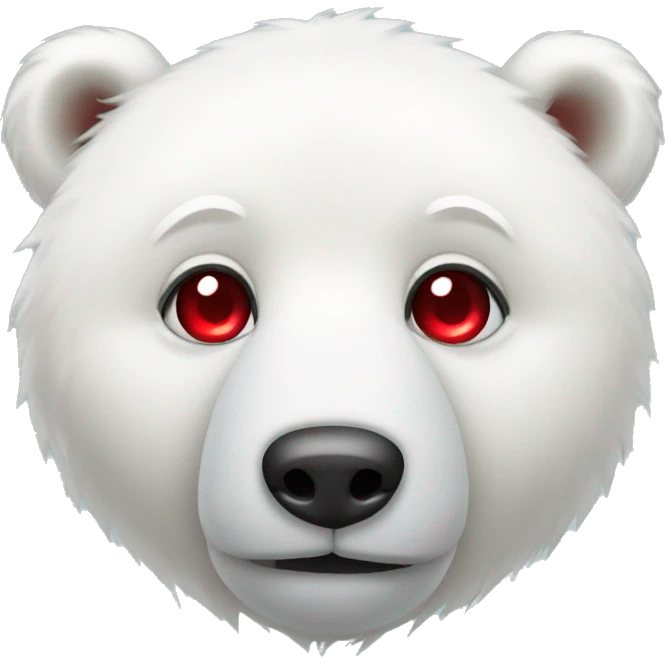 white polar bear with heart red eyes emoji