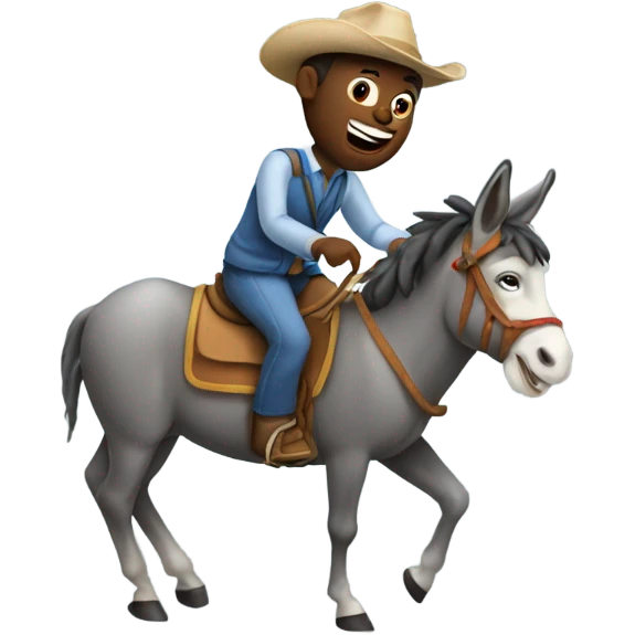 Donkey riding a horse emoji